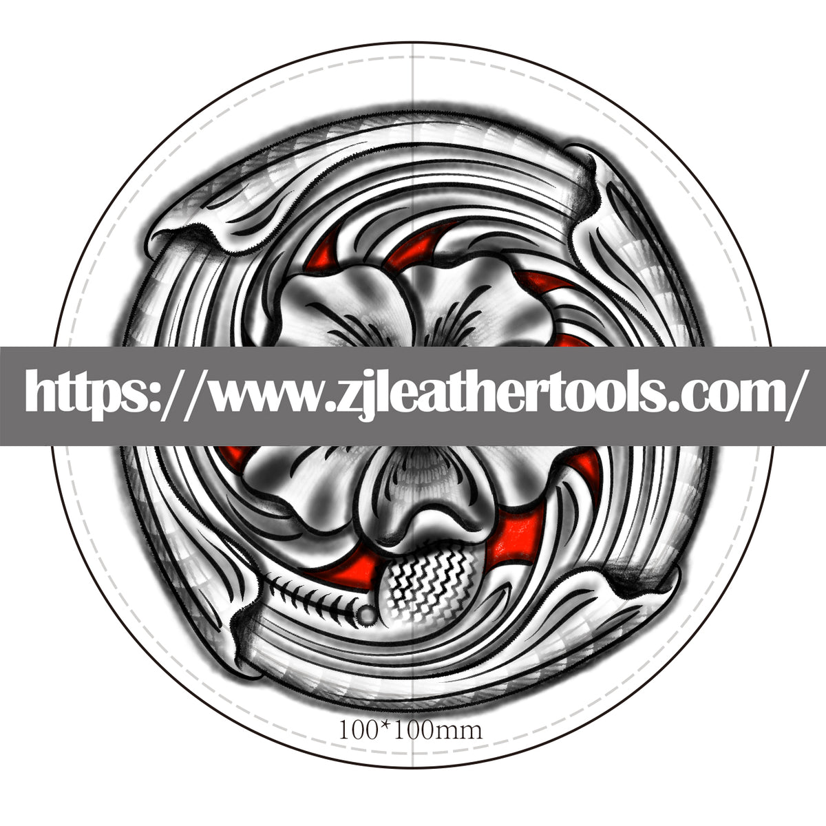 PATTERN #10: Floral Leather Carving Pattern – Full-Size 1:1 PDF