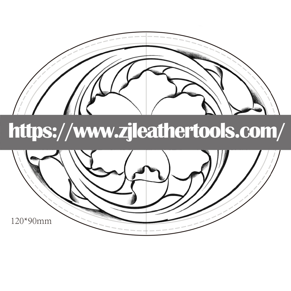 PATTERN #11: Floral Leather Carving Pattern – Full-Size 1:1 PDF