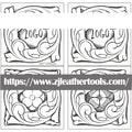 PATTERN #12: Floral Leather Carving Pattern – Full-Size 1:1 PDF
