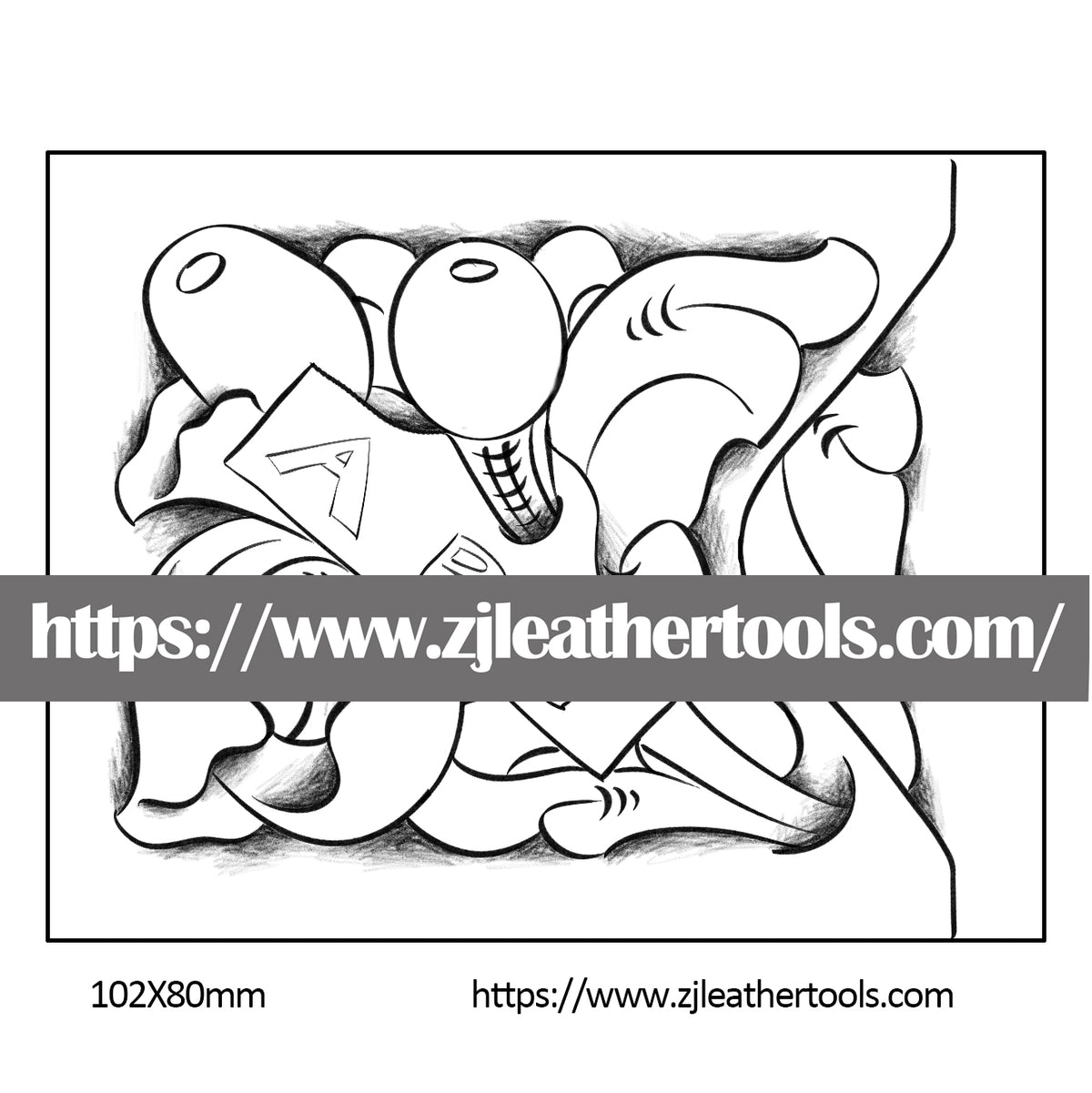 PATTERN 18: Card Wallet Leather Carving Pattern – Full-Size 1:1 JPEG