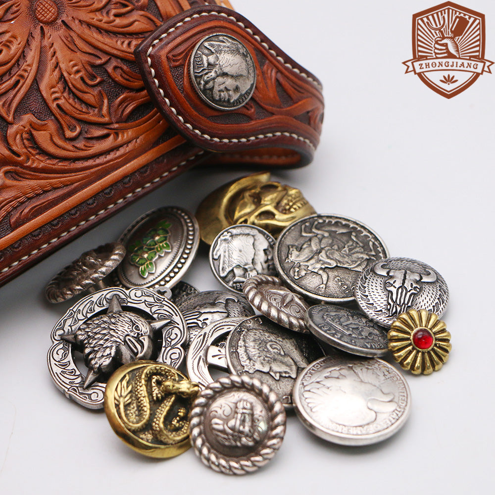 Retro style button wallet buckle decorative buckle