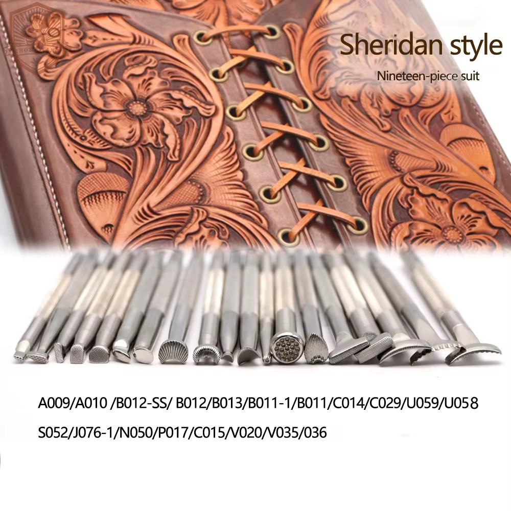 1Set (19pcs) Leather Carving Hand Working stamping Tools