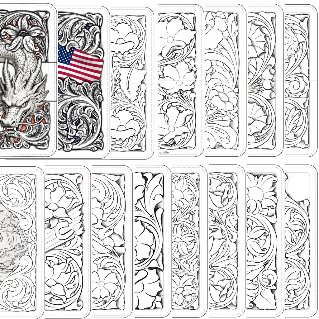 E‑Book‑Original Long Wallet Carving Pattern Collection