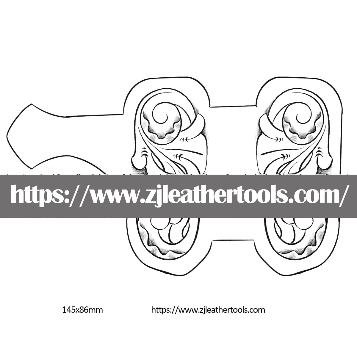 PATTERN 22: Key Fob Case Leather Carving Pattern – Full-Size 1:1 JPEG