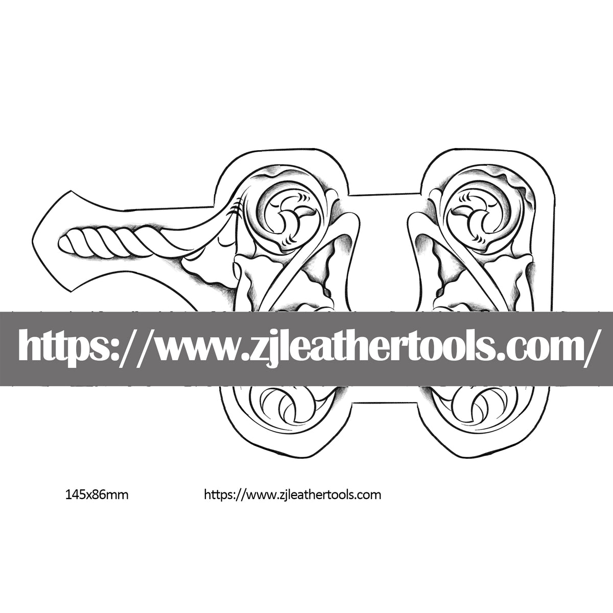PATTERN 23: Key Fob Case Leather Carving Pattern – Full-Size 1:1 JPEG