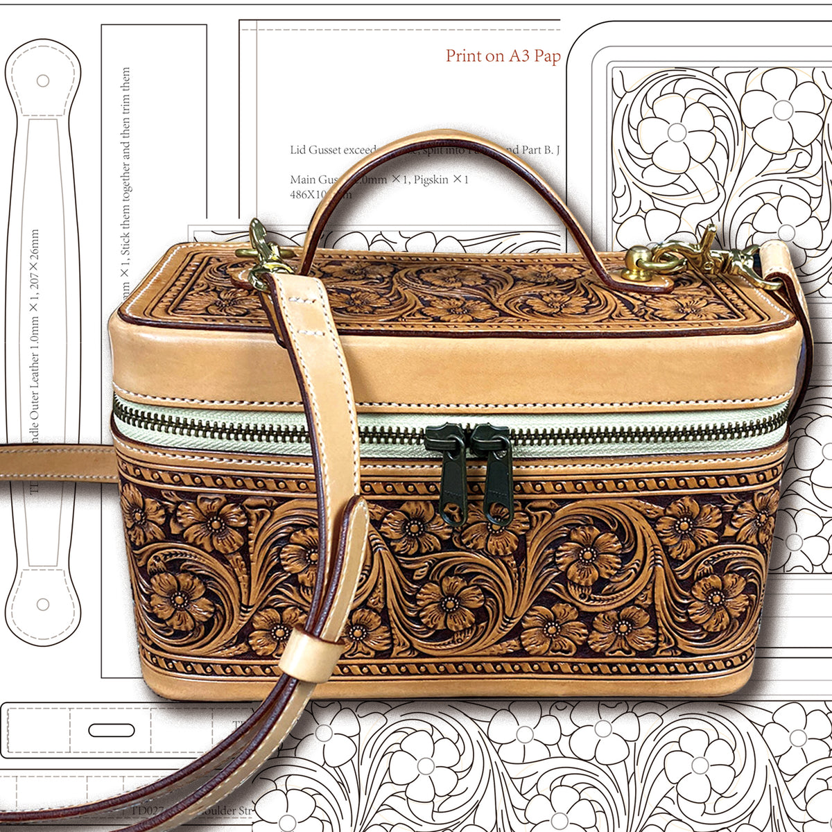 Pattern – Leather Carving Case Paper Pattern