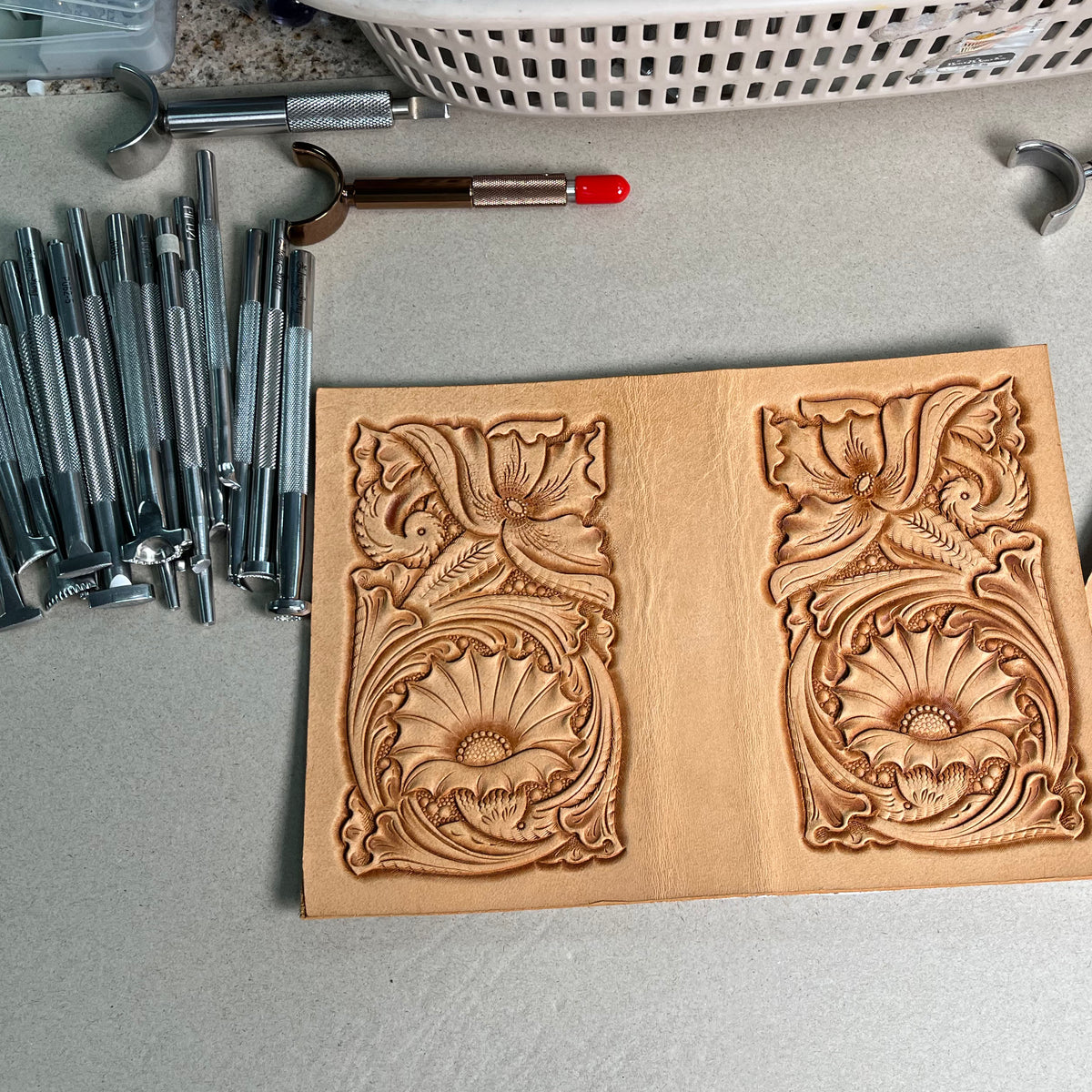 Video Course: Leather Carving Floral Passport Cover 2
