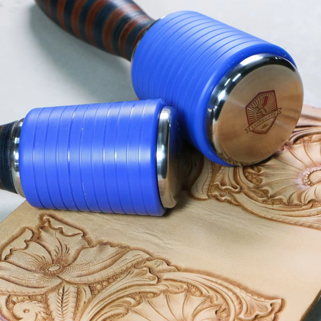 Hard Nylon Material Leather Carving Hammer Blue Leather Handle Carving Hammer