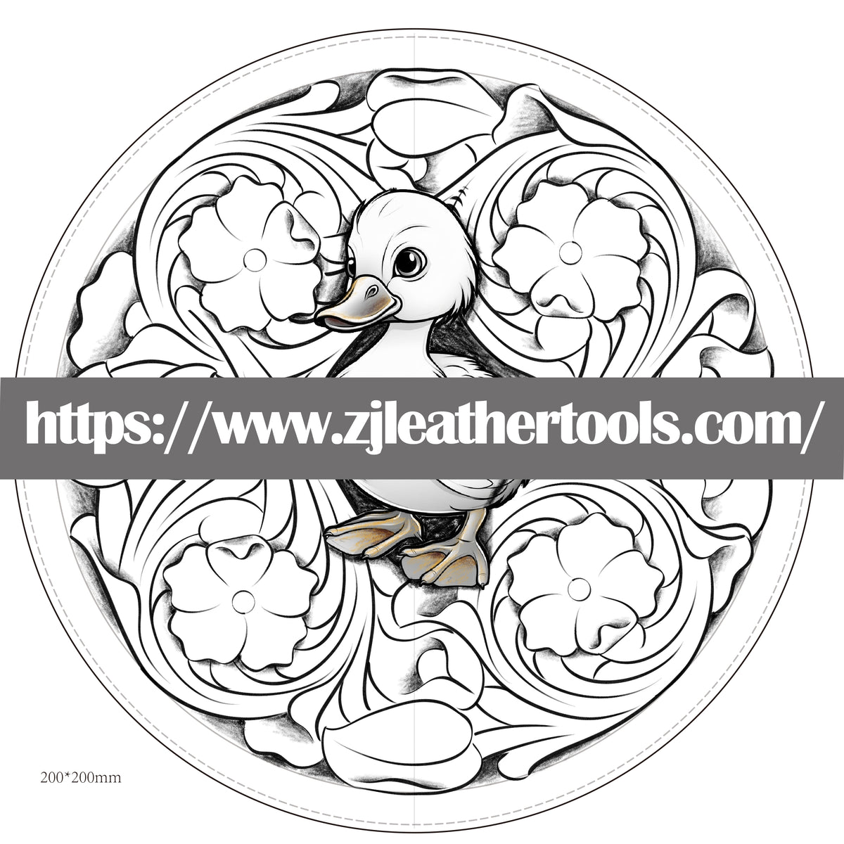PATTERN #04: Floral Leather Carving Pattern – Full-Size 1:1 PDF