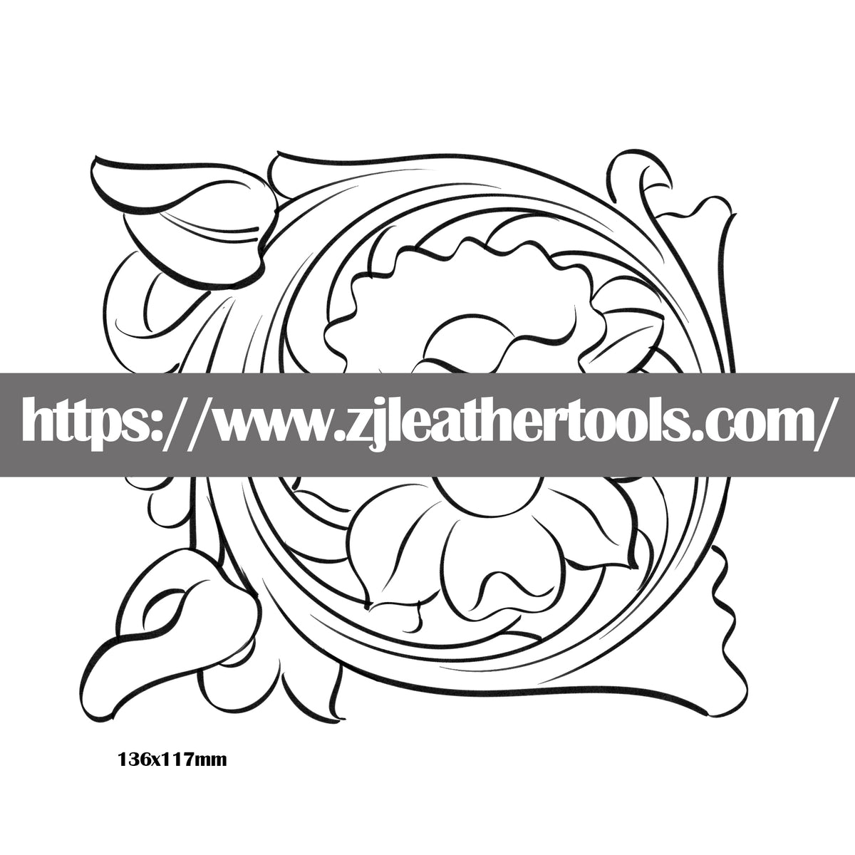 PATTERN #07: Floral Leather Carving Pattern – Full-Size 1:1 PDF