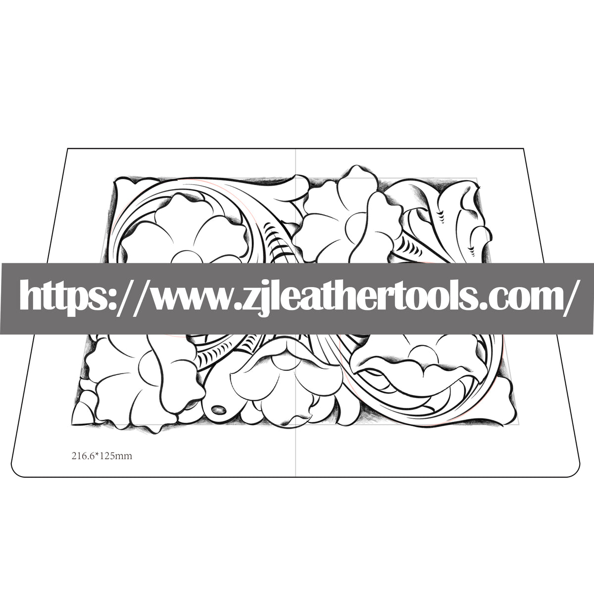 PATTERN #09: Floral Leather Carving Pattern – Full-Size 1:1 PDF