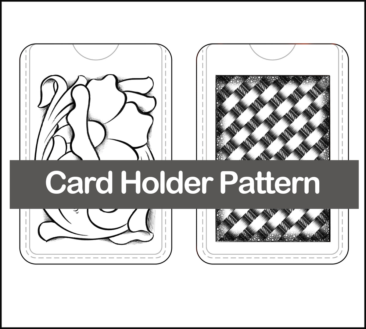 Pattern: Simple card pouch leather carving patterns